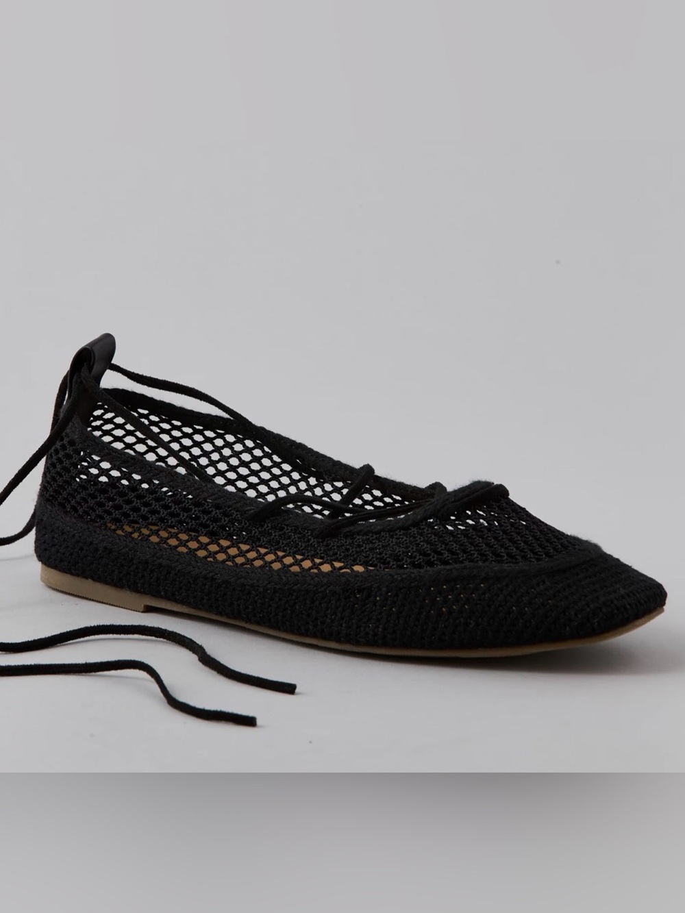 American Eagle Mesh Lace-Up Ballet Flat